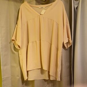 ADORA Cream V-Neck Blouse